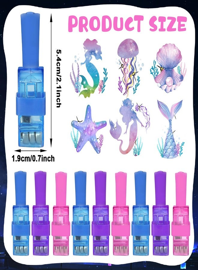 Oitnlaughter 36Pcs Mermaid LED Finger Lights Mermaid Party Favors Glow in the Dark Light Up Finger Lights Ocean Themed Toys Bulk for Under The Sea Birthday Party Goodie Bag Stuffer Birthday Gifts Classroom Prize - Image 2
